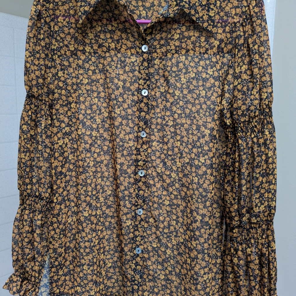 Floral Button-Up Blouse